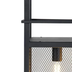 Industriële hanglamp zwart met gaas 4-lichts - Cage Rack