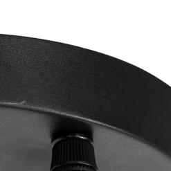 Industriële hanglamp zwart met beton rond 3-lichts - Pedra