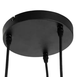 Industriële hanglamp zwart met beton rond 3-lichts - Pedra