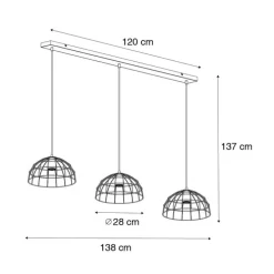 Industriële hanglamp zwart 3-lichts - Hanze