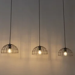 Industriële hanglamp zwart 3-lichts - Hanze
