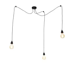 Industriële hanglamp zwart 3-lichts - Cava