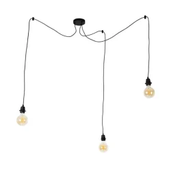 Industriële hanglamp zwart 3-lichts - Cava