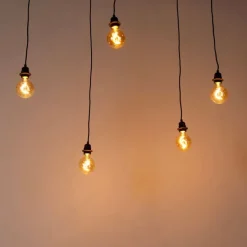 Industriële hanglamp zwart 5-lichts - Cava