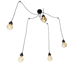Industriële hanglamp zwart 5-lichts - Cava