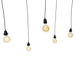 Industriële hanglamp zwart 5-lichts - Cava