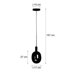 Industriële hanglamp zwart incl. LED G170 dimbaar - Facil