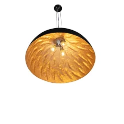 Industriële hanglamp zwart met goud 70 cm - Magna