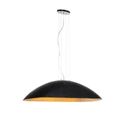 Industriële hanglamp zwart met goud 115 cm - Magna
