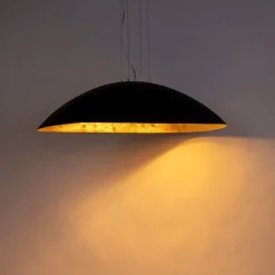 Industriële hanglamp zwart met goud 115 cm - Magna
