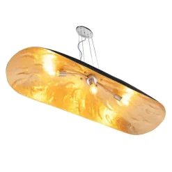 Industriële hanglamp zwart met goud 115 cm - Magna