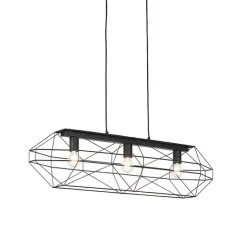 Industriële hanglamp zwart 3-lichts - Carcass