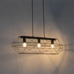 Industriële hanglamp zwart 3-lichts - Carcass