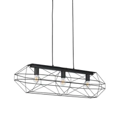 Industriële hanglamp zwart 3-lichts - Carcass