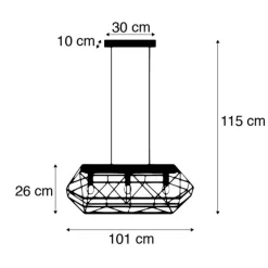 Industriële hanglamp zwart 3-lichts - Carcass