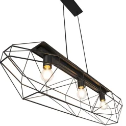 Industriële hanglamp zwart 3-lichts - Carcass