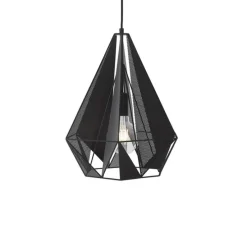 Industriële hanglamp zwart met mesh 3-lichts - Carcass