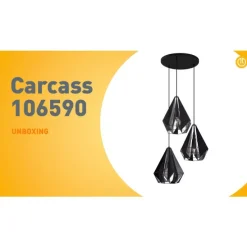 Industriële hanglamp zwart met mesh 3-lichts - Carcass