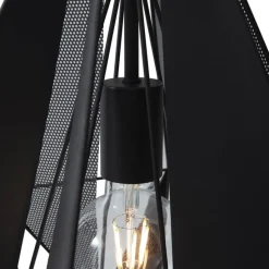 Industriële hanglamp zwart met mesh 3-lichts - Carcass