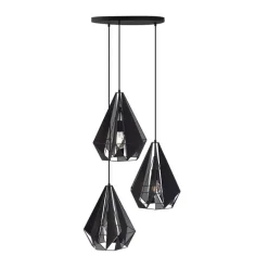 Industriële hanglamp zwart met mesh 3-lichts - Carcass
