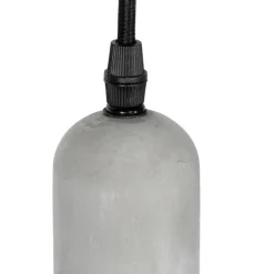 Industriële hanglamp zwart met beton rond 5-lichts - Pedra