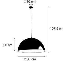 Industriële hanglamp zwart met goud 35 cm - Magna Eco