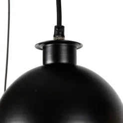 Industriële hanglamp zwart met messing 5-lichts - Haicha