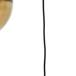 Industriële hanglamp zwart met messing 5-lichts - Haicha