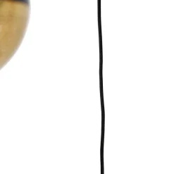 Industriële hanglamp zwart met messing 5-lichts - Haicha