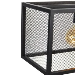 Industriële hanglamp zwart 118 cm met gaas 4-lichts - Cage