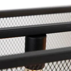 Industriële hanglamp zwart 118 cm met gaas 4-lichts - Cage