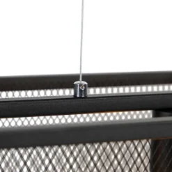Industriële hanglamp zwart 118 cm met gaas 4-lichts - Cage