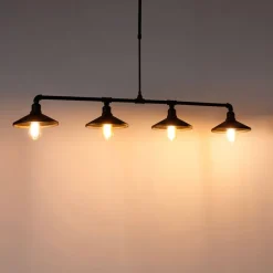 Industriële hanglamp zwart 4-lichts - Laser