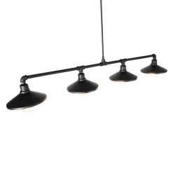 Industriële hanglamp zwart 4-lichts - Laser