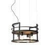 Industriële hanglamp zwart met rek rond 4-lichts - Cage Rack