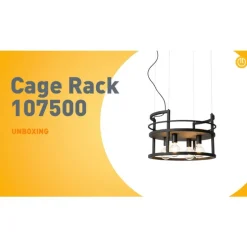 Industriële hanglamp zwart met rek rond 4-lichts - Cage Rack