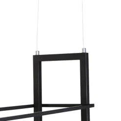 Industriële hanglamp zwart met hout en rek 4-lichts - Cage Rack