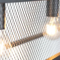 Industriële hanglamp zwart met geweven 4-lichts - Cage