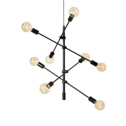 Industriële hanglamp zwart 8-lichts - Sydney