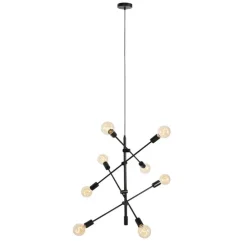 Industriële hanglamp zwart 8-lichts - Sydney