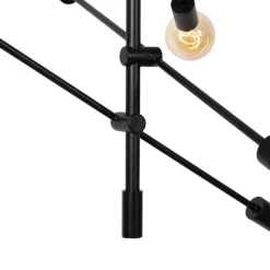 Industriële hanglamp zwart 8-lichts - Sydney