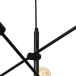 Industriële hanglamp zwart 8-lichts - Sydney