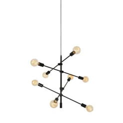 Industriële hanglamp zwart 8-lichts - Sydney