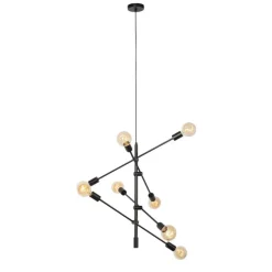 Industriële hanglamp zwart 8-lichts - Sydney