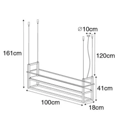 Industriële hanglamp zwart met 4-lichts rek - Cage Rack