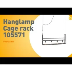 Industriële hanglamp zwart met 4-lichts rek - Cage Rack