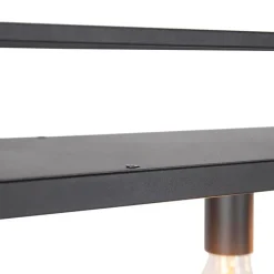 Industriële hanglamp zwart met 4-lichts rek - Cage Rack