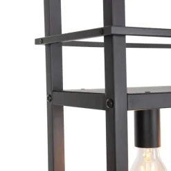 Industriële hanglamp zwart met 4-lichts rek - Cage Rack