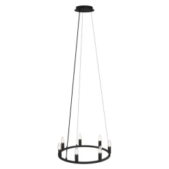 Industriële hanglamp zwart 7-lichts - Knight