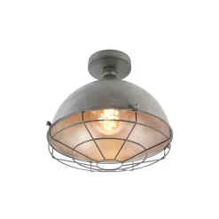 Industriële plafondlamp antiek zilver 32 cm - Course